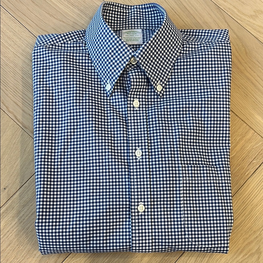 Brooks Brothers Blue Gingham Casual Button Down Shirt